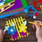 CraftySticks Colored Wood Craft Sticks 4.5 Inch, Red Orange Yellow Green Blue Purple White Black Pink Brown Popsicle Sticks